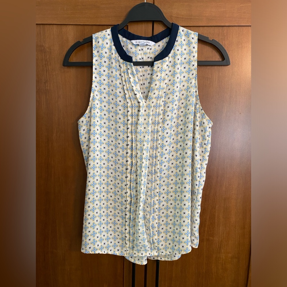 41 Hawthorn Yellow and Blue Blouse Top